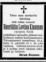 Record image of Henriikka Loviisa Kallentytär Kinnunen (born Falck)