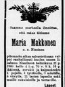 Record image of Maria Matintytär Makkonen (o.s. Nissinen)