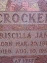 Record image of Priscilla Jane Crocker (born Martin)