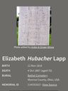 Record image of Elizabeth Lapp (born Hubacher)