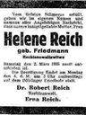 Record image of Helene Reich (born Friedmann)