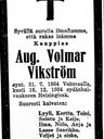 Record image of August Volmar Reinholdinpoika Wikström