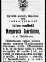 Record image of Marketta Salomonintytär Saarelainen (born Heiskanen)