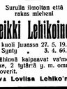 Record image of Henric Lehikoinen