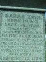 Record image of Sarah "Sally" Zink (born Wright)