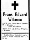 Record image of Frans Edvard Wikman