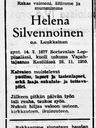 Record image of Helena Tahvontytär Silvennoinen (o.s. Luukkanen)