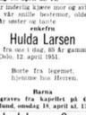 Record image of Hulda Josefine Larsen  (Simensen 1 ekt) (born Alexandersen)