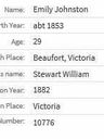 Record image of Emily Johnston (born Stewart)