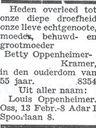 Record image of Betty Oppenheimer (born Kramer)