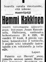 Record image of Hemmi Heikinpoika Kakkinen