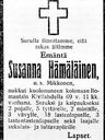 Record image of Susanna Erkintytär Hämäläinen (o.s. Mikkonen)