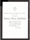 Record image of Selma Maria Köykkä (born Heikkilä)