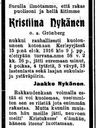 Record image of Kristina Nykänen (o.s. Grönberg)