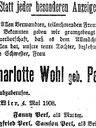 Record image of Charlotte Gertrude Wohl (born Perl)