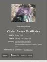 Record image of Viola McAlister (born Jones)