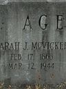 Record image of SARAH J SALLIE Agerton (born McVICKER)