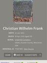 Record image of Christian Wilhelm Frank
