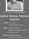 Record image of Helena Jonasson (o.s. Pettersdotter)