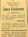 Record image of Saara Tahvontytär Kukkonen (o.s. Tanskanen)
