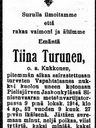 Record image of Tiina Juhontytär Turunen (born Kukkonen)