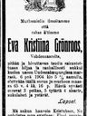 Record image of Eva Kristina Ericsdotter "Eva Christina Eriksdotter" Grönroos (o.s. Julín)