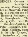 Record image of Catharine Reisinger (geb. Heckert)