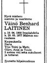 Record image of Wäinö Bernhard Laitinen