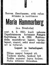 Record image of Maria Kristiina Aatamintytär Hammarberg (o.s. Stenholm)