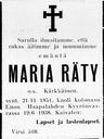 Record image of Maria Matintytär Räty (o.s. Kärkkäinen)