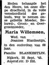 Record image of Maria Blankenstein (geboren Willemsen - Mostert)