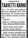 Record image of Taavetti Heikinpoika Karhu