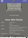Record image of Anna Stucky (born Behr)