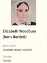 Record image of Elizabeth Betsy Woodbury (born Bartlett)