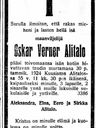 Record image of Oskar Verner Kustaanpoika Virtanen