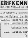 Record image of Louisa Christina Verster (born Van der Merwe)