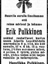 Record image of Erik Paavonpoika Pulkkinen