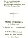 Record image of MARIA Gertrud Stegemann (geb. Rietfort)