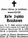 Record image of Kalle Jaakko Samuelinpoika Ruuskanen