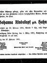 Record image of Johanna Rindskopf (geb. Hahn)