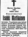 Record image of Iisakki Paavonpoika Martikainen