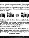 Record image of Fanny Spira (born Spiegel)