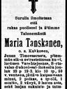 Record image of Maria Paavontytär Tanskanen (o.s. Kukkonen)