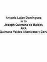 Record image of Antonia Luján Quintana de Baldes (born Lujan Dominguez)