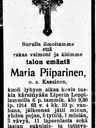 Record image of Maria Simontytär Piiparinen (o.s. Kaasinen)