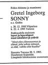 Record image of Greta Elisabet Lindholm, som änka Gren