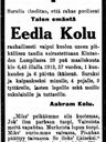 Record image of Edla Johansdotter Kolu (born Ekonen)