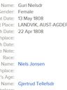Record image of Guri Nilssen (born Nilsdatter)