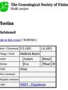 Record image of Yrjö (Göran) Antinpoika "Jöran Andersson" Rämö