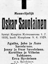 Record image of Oskari Taavetinpoika Savolainen